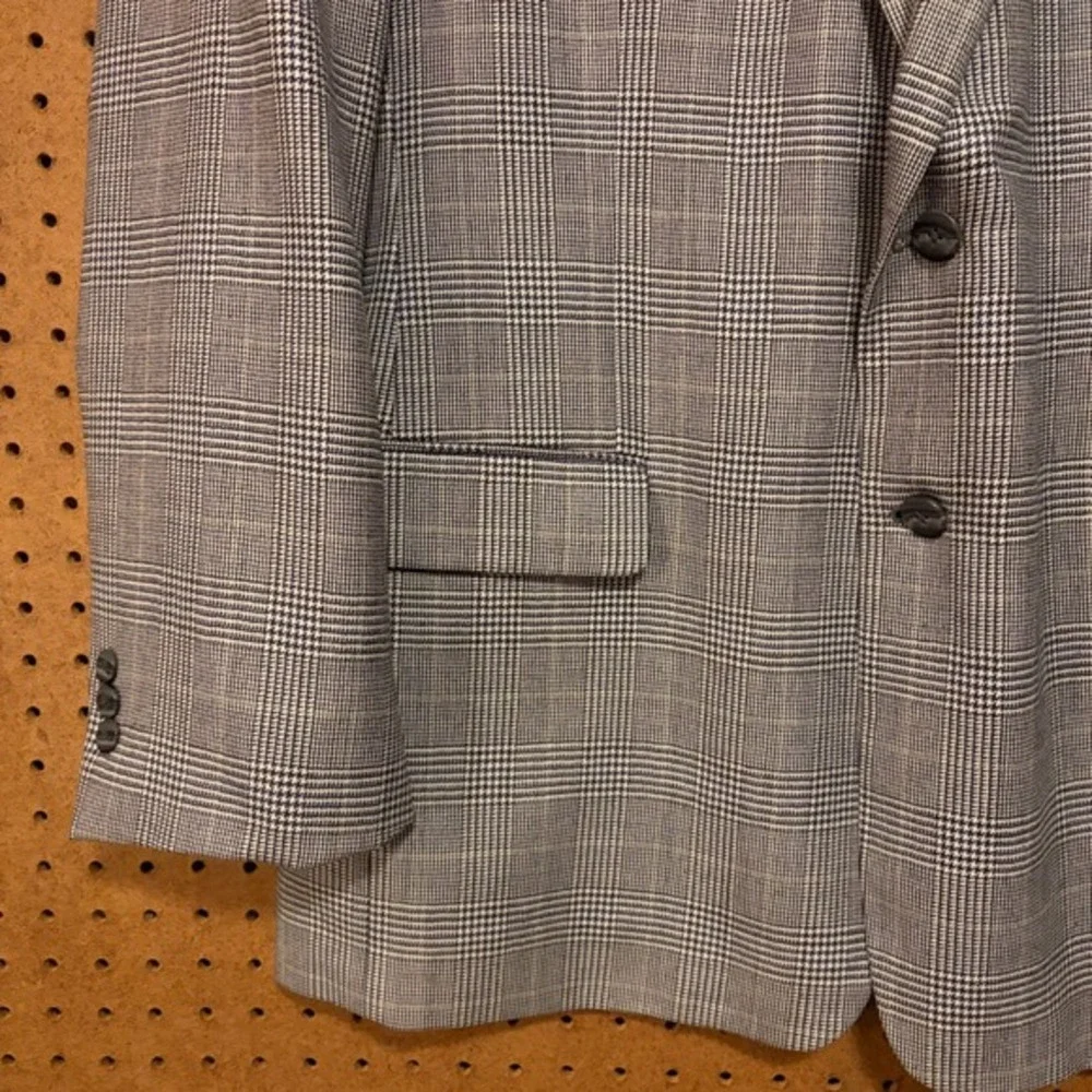 Schuecking's Mens 44R Glen Plaid Blazer Jacket 100% Wool Gray Arthur WOO1226‎